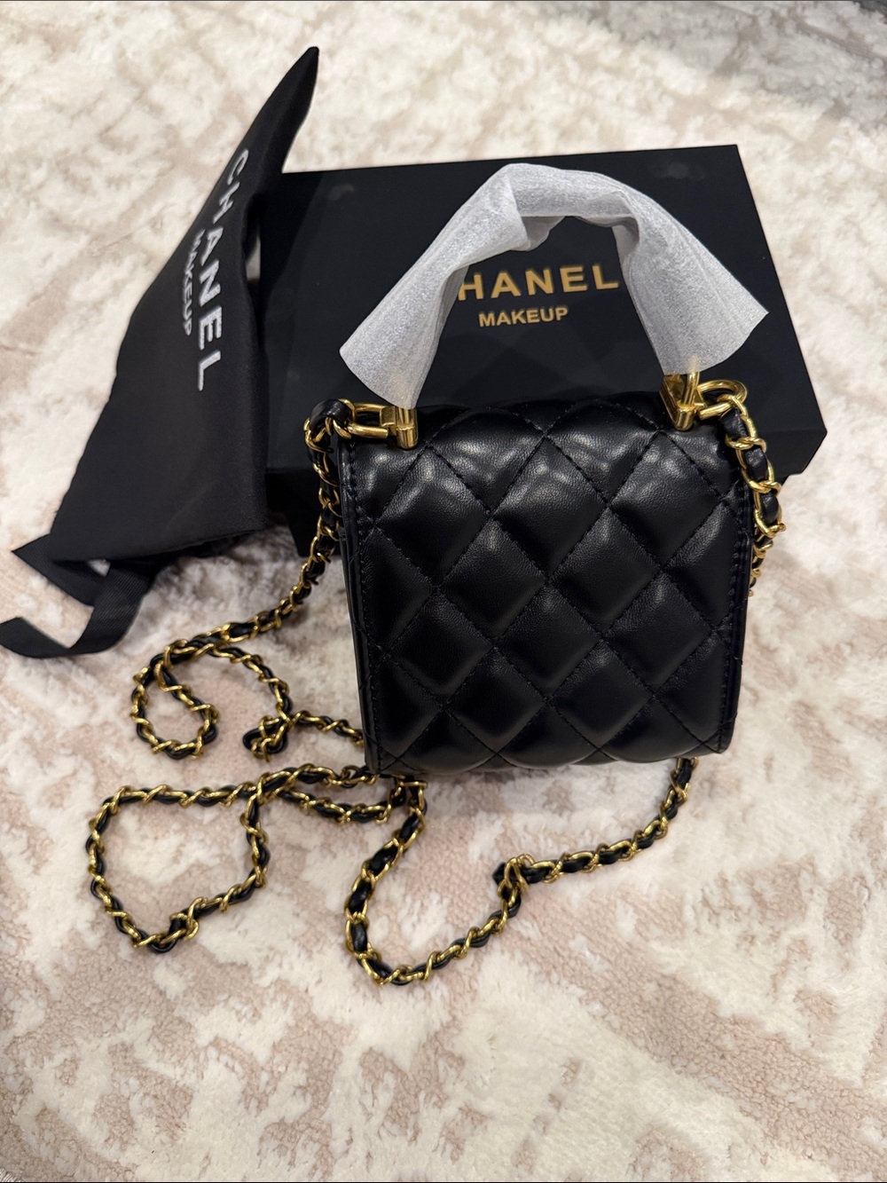 Chanel Makeup Bag with Mirror inside (5” x 5”) (LAST STOCK) - Picture 3 of 3
